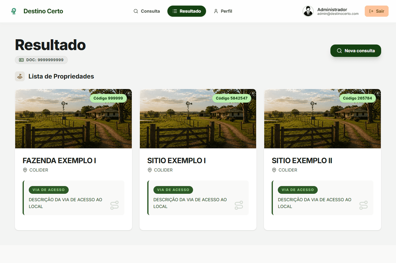 Interface do Sisdev-MT no Destino Certo